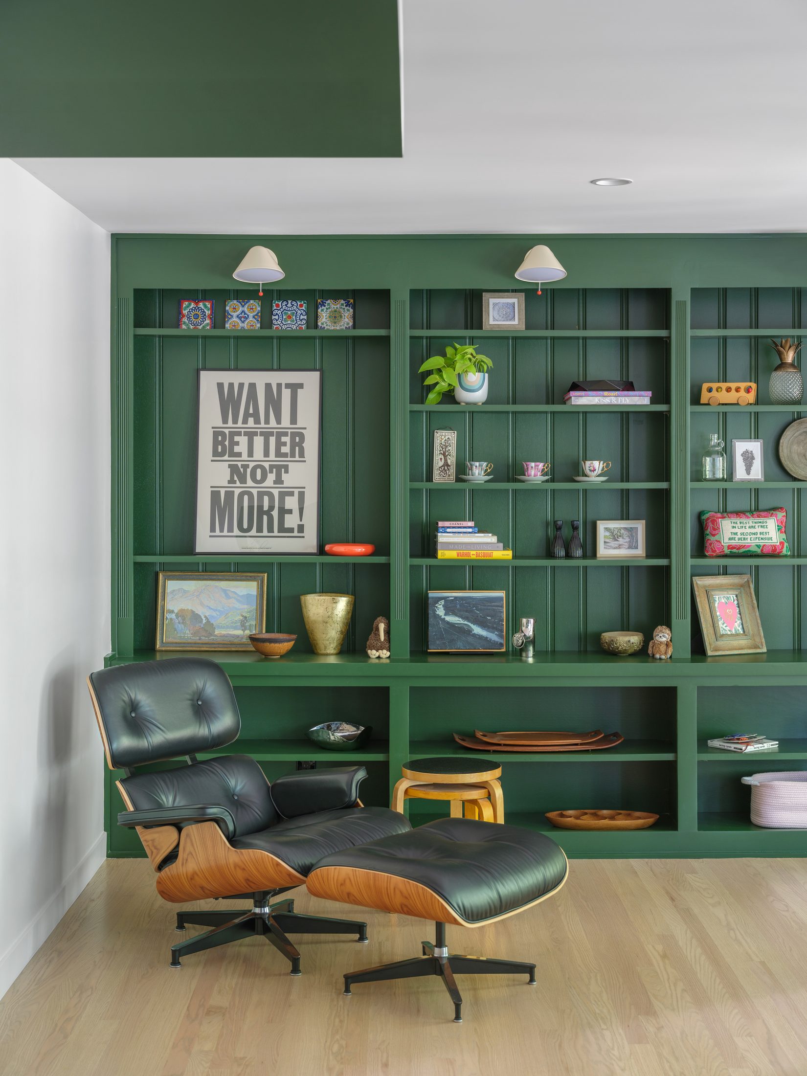 The Aberdeen Residence — green built-in shelving