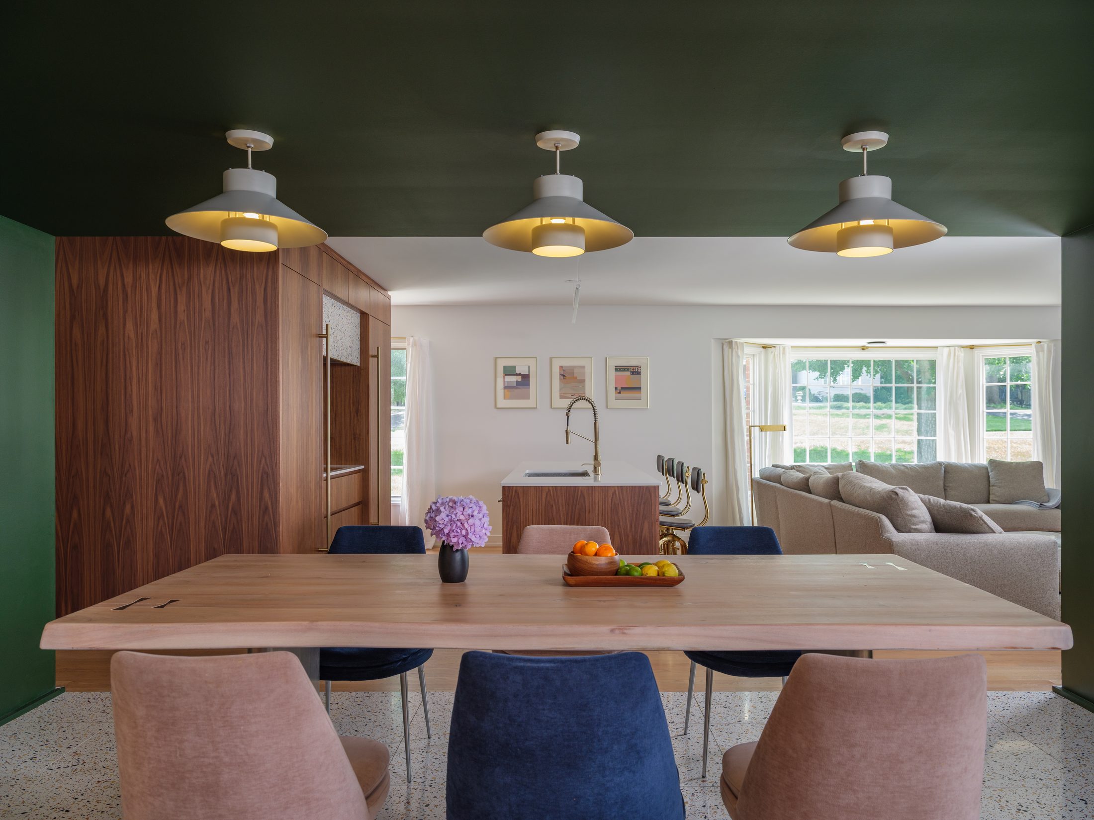 The Aberdeen Residence — bold green dining room