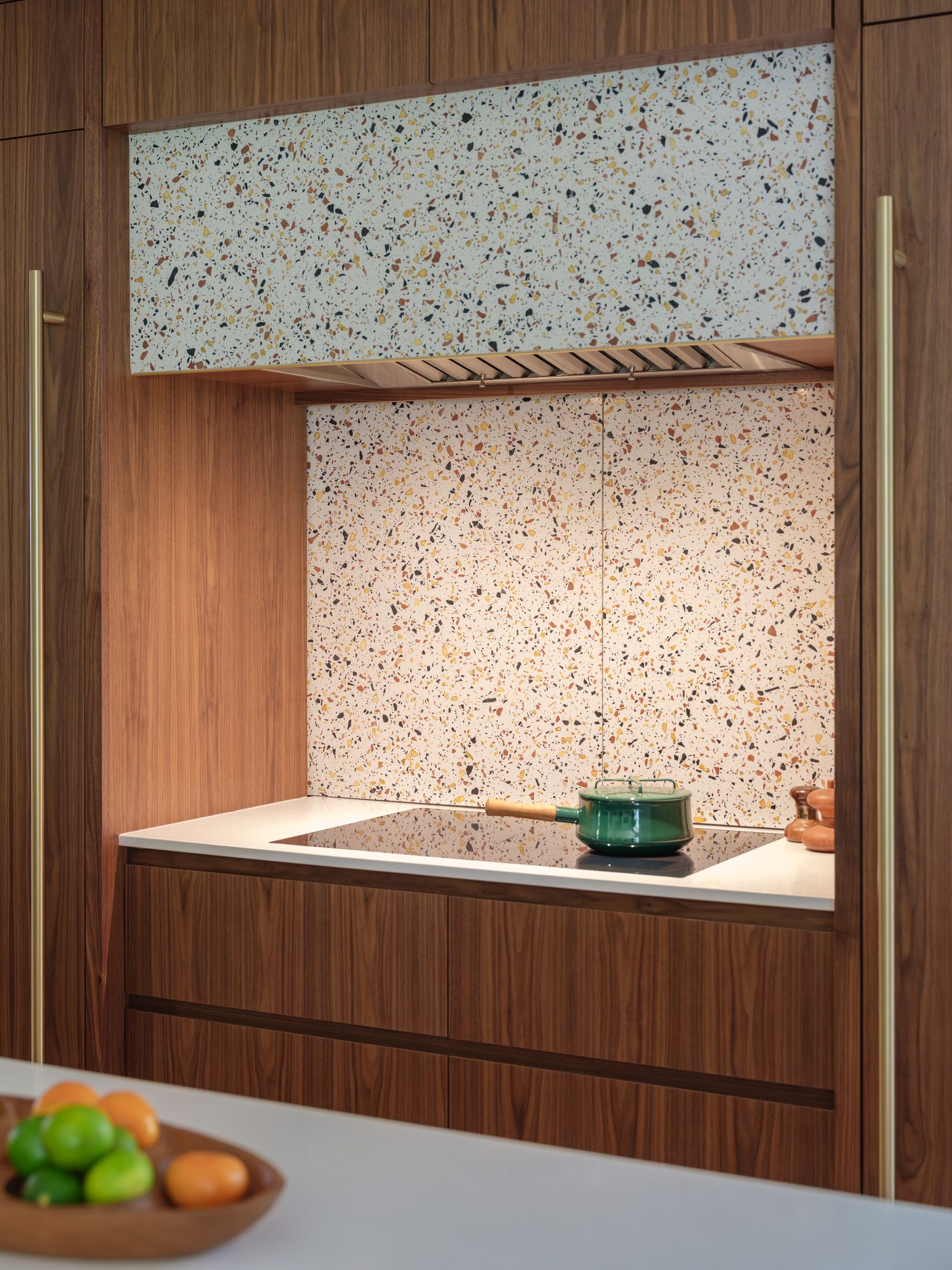 The Aberdeen Residence — terrazzo slab sliders closed